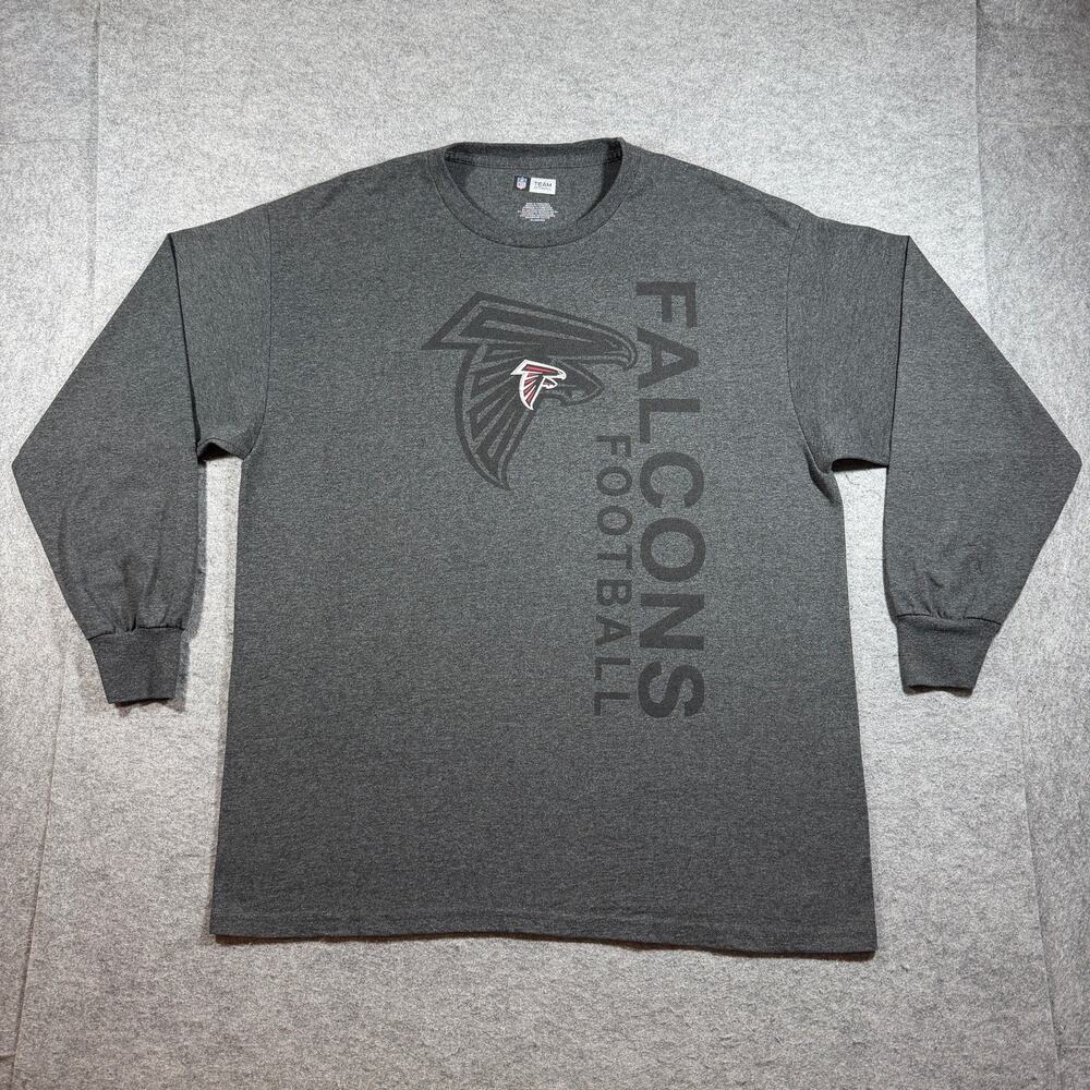 Atlanta Falcons Long Sleeve T Shirt Mens XL Gray NFL Football Graphic Fan Gear